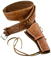 Western Deluxe Tooled Leather Holster, Tan Extra Large 