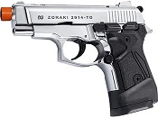 ZORAKI M2914 Chrome Front Firing Semi Automatic 9MMPA Blank Gun 